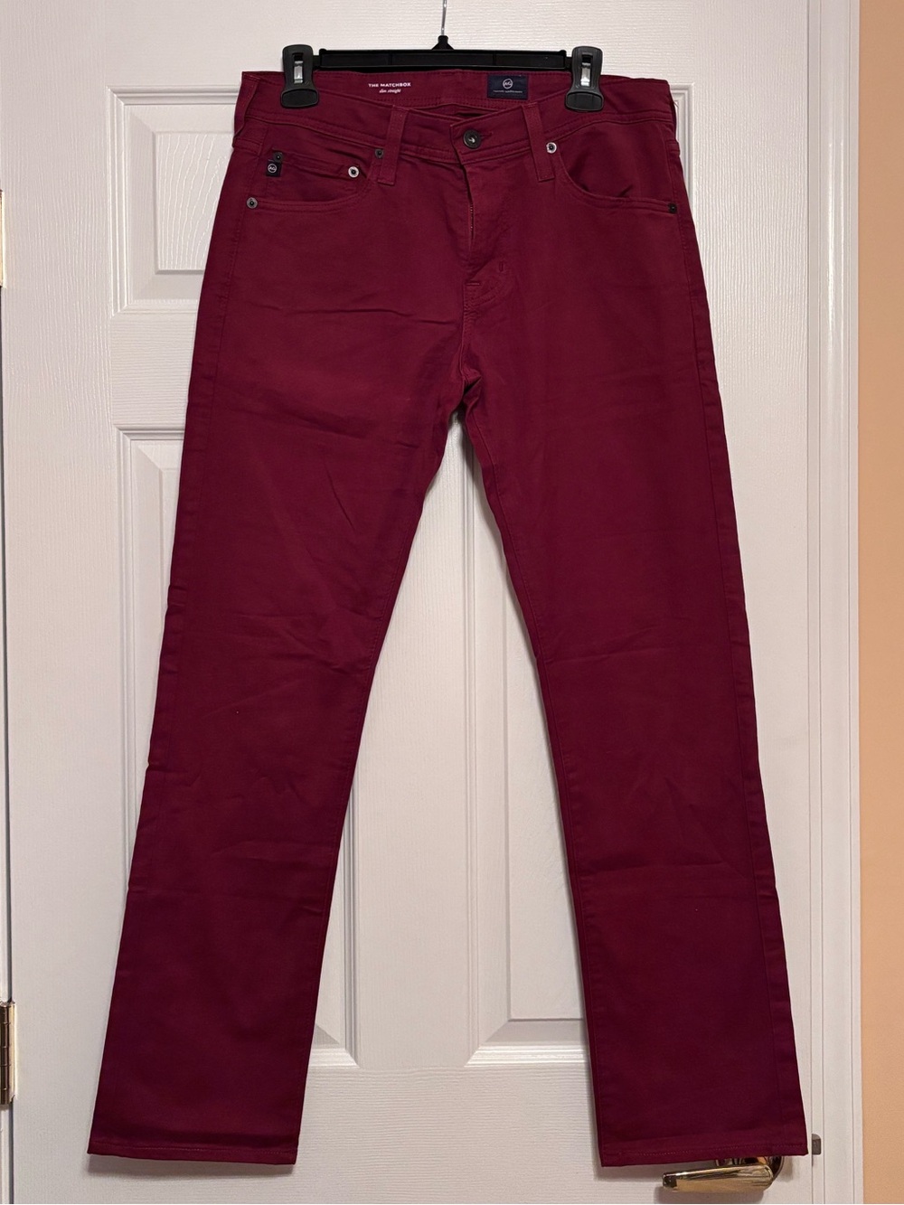 AG Adriano Goldschmied - Matchbox Slim Straight Jeans in Burgundy